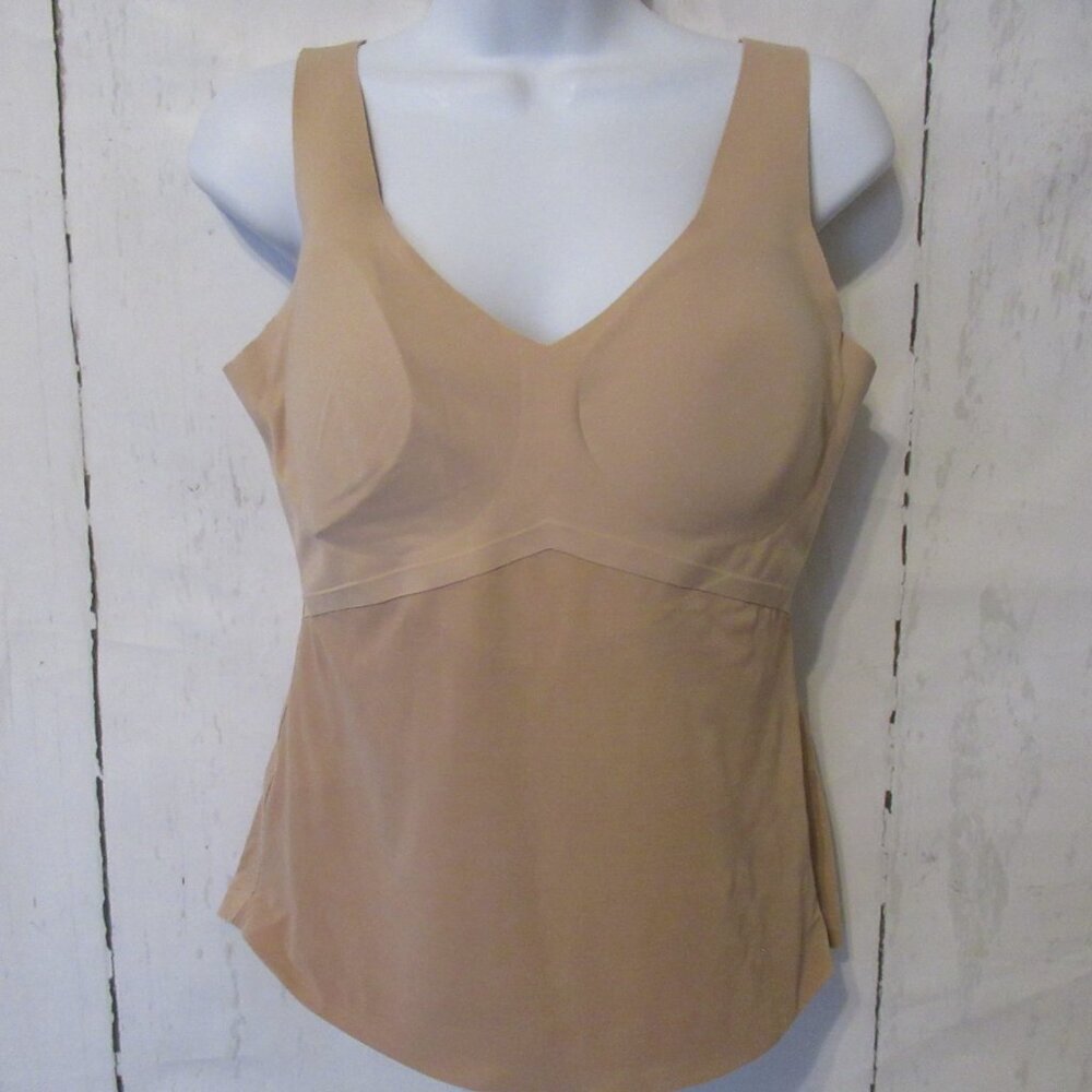HoneyLove Lift Wear Tank Top‎ L Beige Tan Shapewear Slimming V Neck
